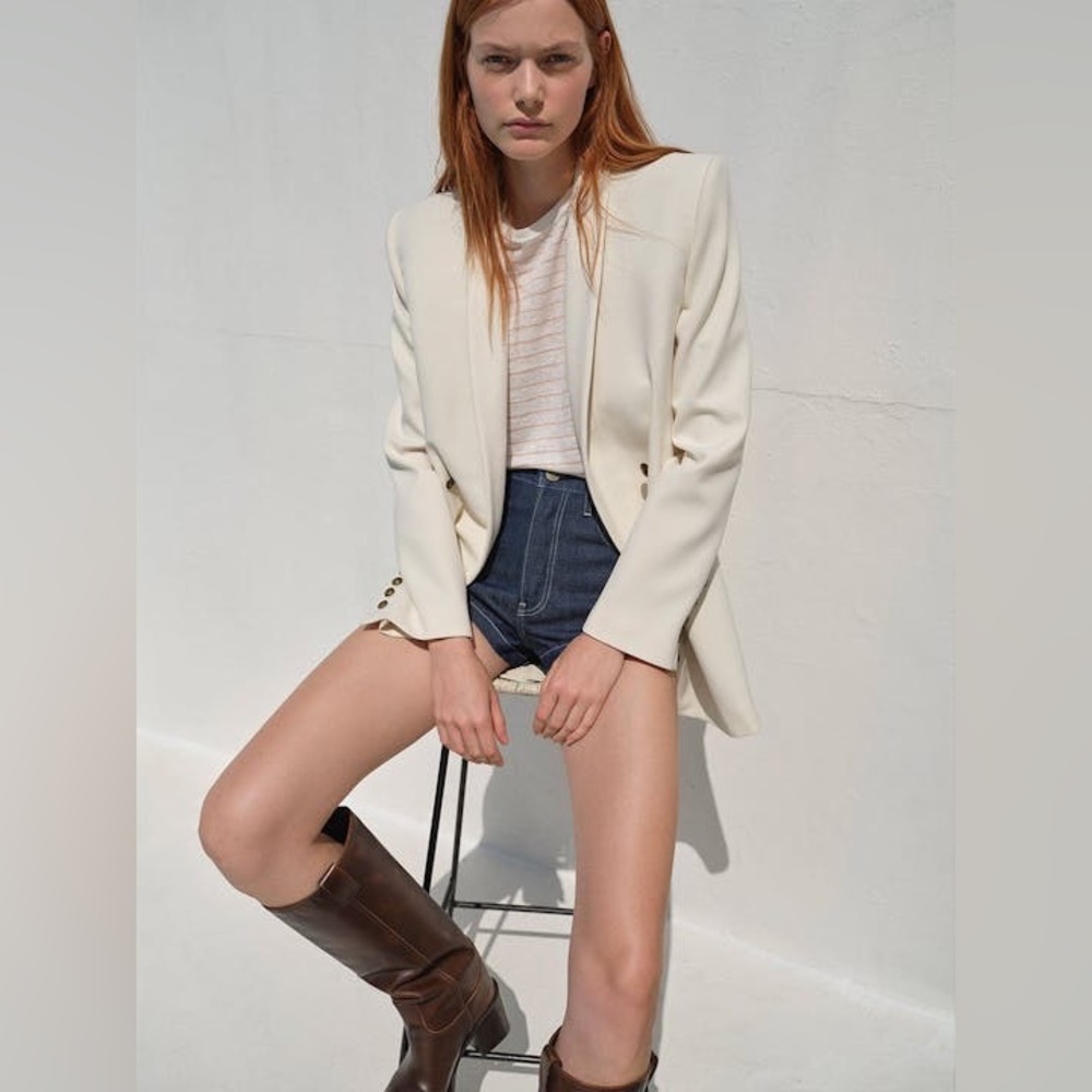 NWT $728 FRAME shawl collar double breasted jacket Blazer